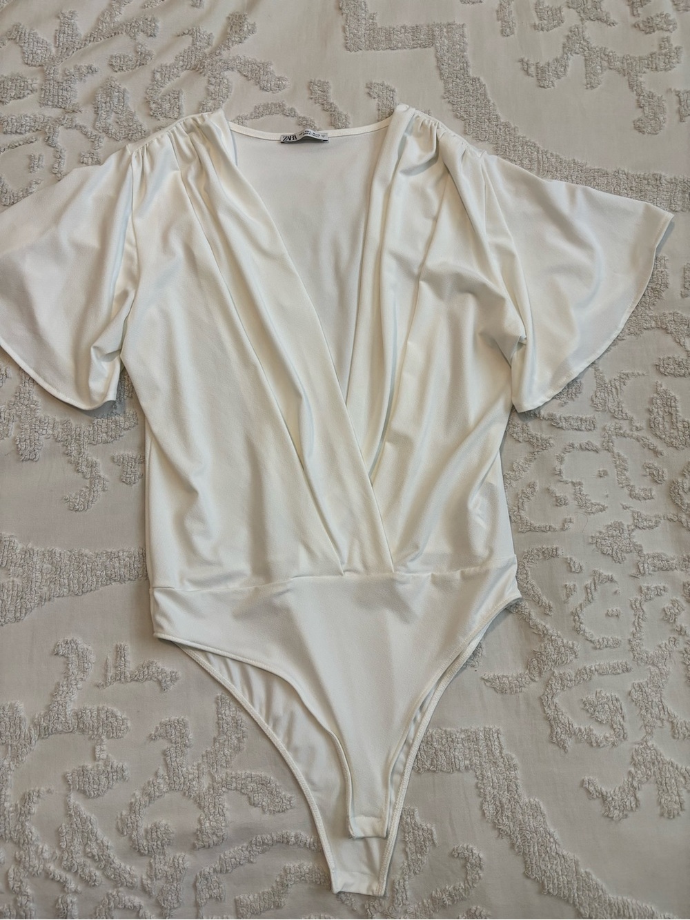 Zara White Wrap-Front Kids One-Piece Bodysuit